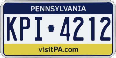 PA license plate KPI4212