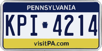 PA license plate KPI4214