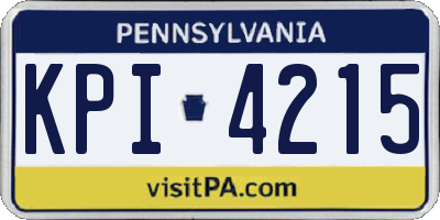 PA license plate KPI4215