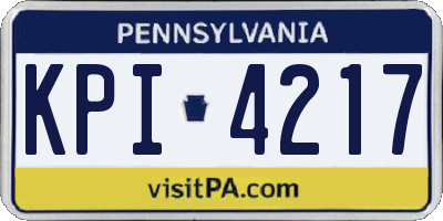 PA license plate KPI4217