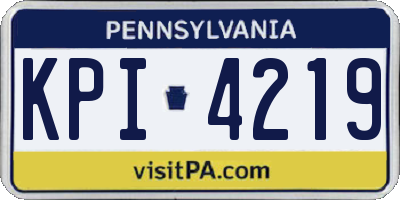 PA license plate KPI4219