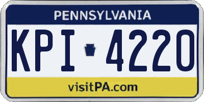 PA license plate KPI4220