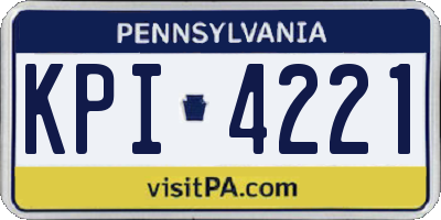 PA license plate KPI4221
