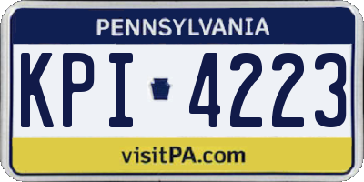 PA license plate KPI4223