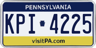 PA license plate KPI4225