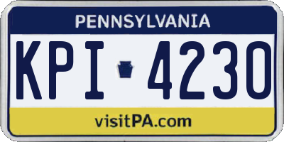 PA license plate KPI4230