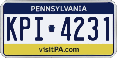 PA license plate KPI4231