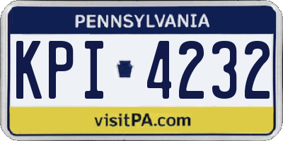 PA license plate KPI4232