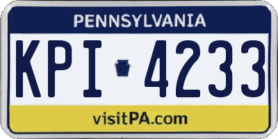 PA license plate KPI4233