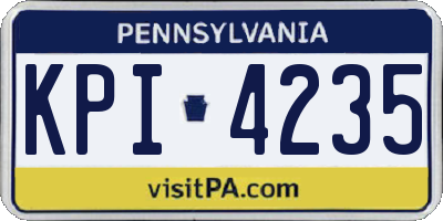 PA license plate KPI4235