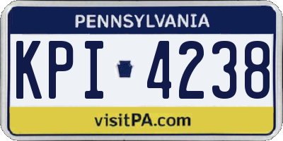 PA license plate KPI4238