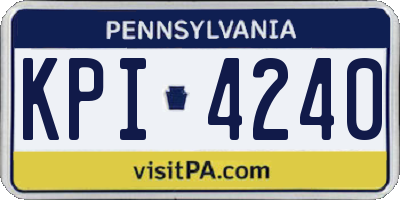 PA license plate KPI4240
