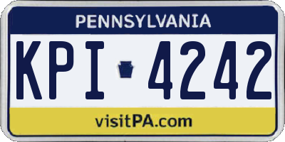 PA license plate KPI4242