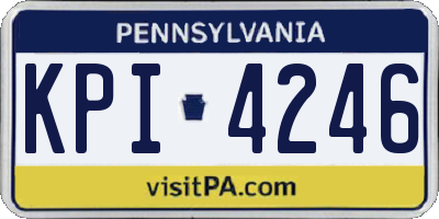 PA license plate KPI4246