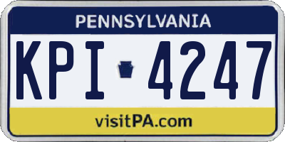 PA license plate KPI4247
