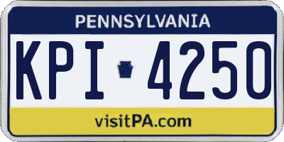 PA license plate KPI4250