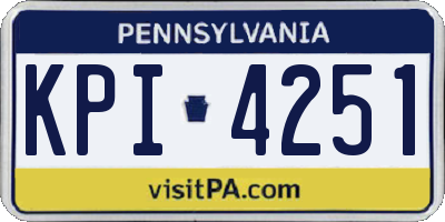 PA license plate KPI4251