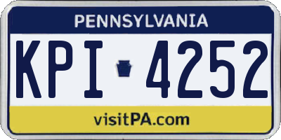 PA license plate KPI4252