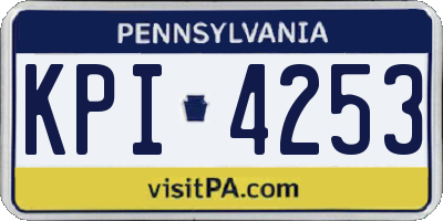 PA license plate KPI4253