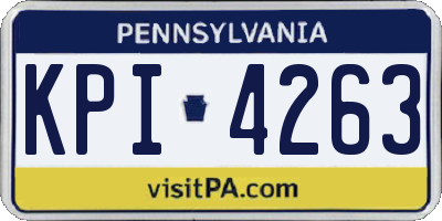 PA license plate KPI4263