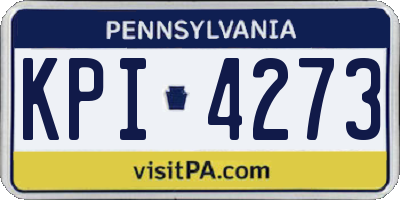 PA license plate KPI4273