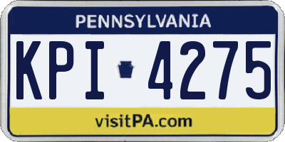 PA license plate KPI4275