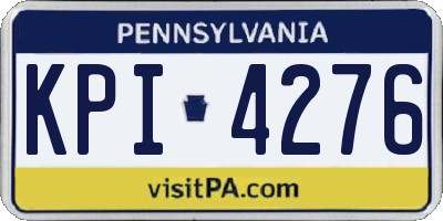 PA license plate KPI4276