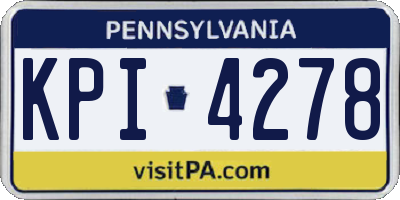 PA license plate KPI4278