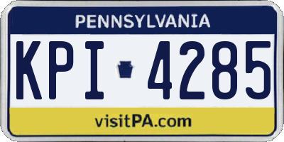 PA license plate KPI4285