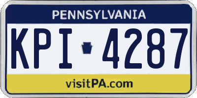 PA license plate KPI4287