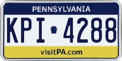 PA license plate KPI4288