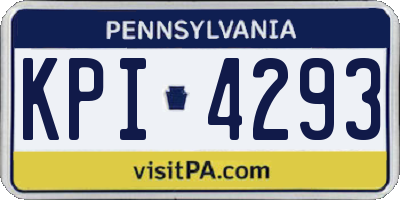 PA license plate KPI4293