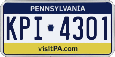 PA license plate KPI4301