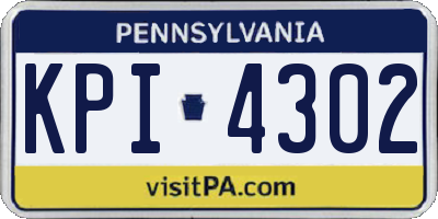 PA license plate KPI4302