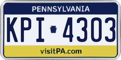 PA license plate KPI4303
