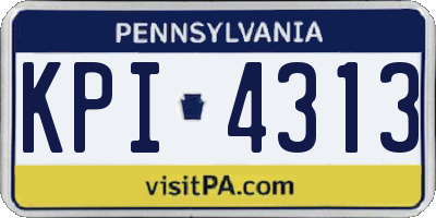 PA license plate KPI4313