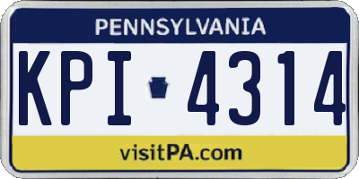 PA license plate KPI4314