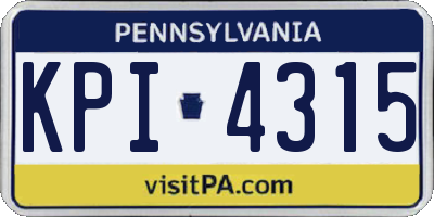 PA license plate KPI4315