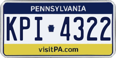 PA license plate KPI4322
