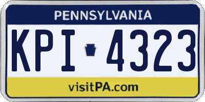 PA license plate KPI4323