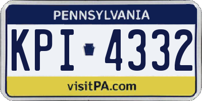 PA license plate KPI4332