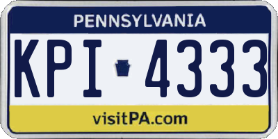 PA license plate KPI4333