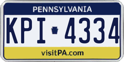 PA license plate KPI4334