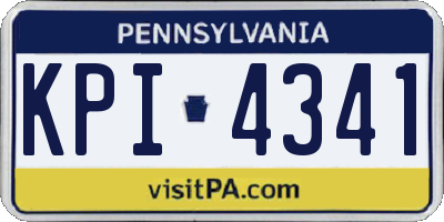 PA license plate KPI4341