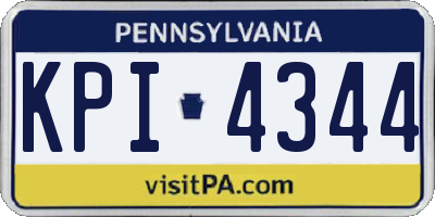 PA license plate KPI4344
