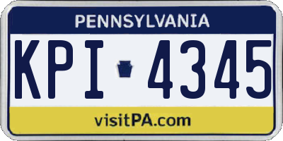 PA license plate KPI4345