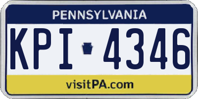 PA license plate KPI4346