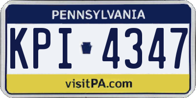 PA license plate KPI4347