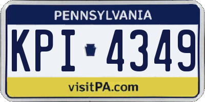 PA license plate KPI4349