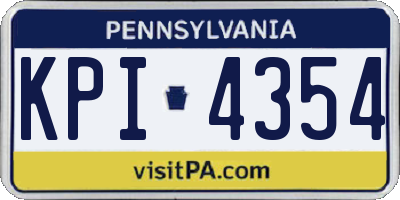 PA license plate KPI4354